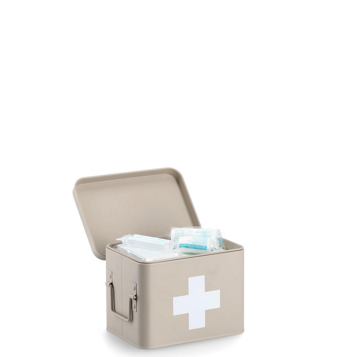 VERBANDSKASTEN in Dosenform 22,5/16,5/15,5 cm - Beige, Metall (16.5/15.5/22.5cm) - ZELLER