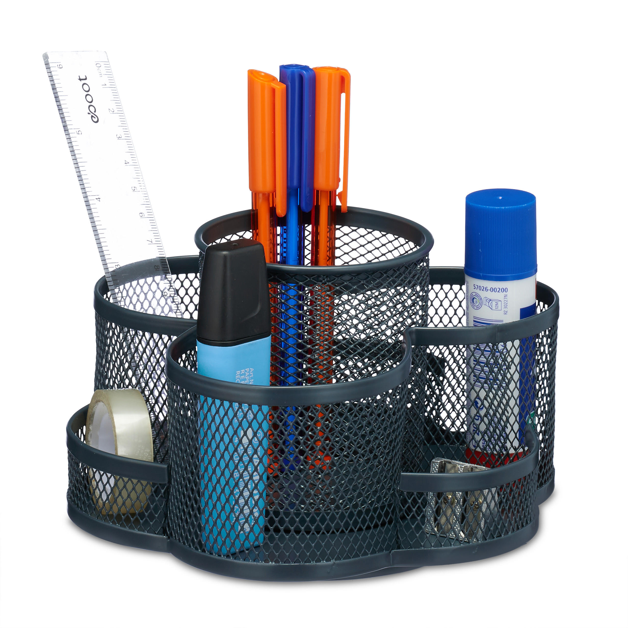 STIFTEHALTER - Anthrazit, Metall (17/16/10.5cm) - Relaxdays