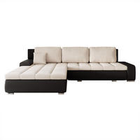 ECKSOFA VELANO mit Schlaffunktion und Bettkasten Schwarz/Beige - Beige, Holzwerkstoff/Kunststoff (250/160cm) - Idohome