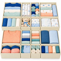 SCHUBLADENORGANIZER Beige 16er-Set - Beige, Papier/Textil (28/12/28cm) - Relaxdays