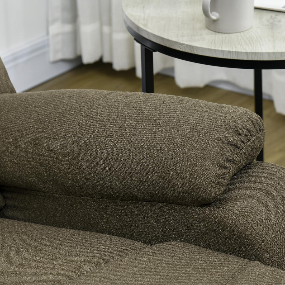 FERNSEHSESSEL Dunkelgrau/Braun, Polyester, Stahl - Braun, Textil/Metall (96/98/90cm) - HOMCOM