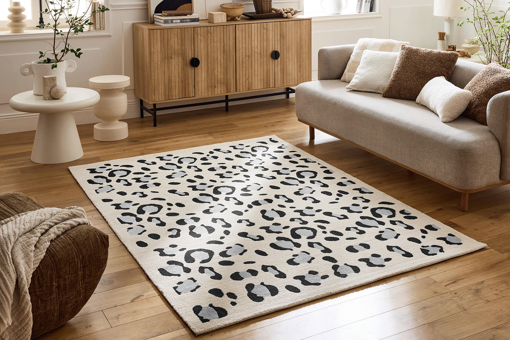 TEPPICH mit Leopardenmuster 160/230 cm Leovah Creme - Creme, Textil (160/230cm) - Nazar Rugs