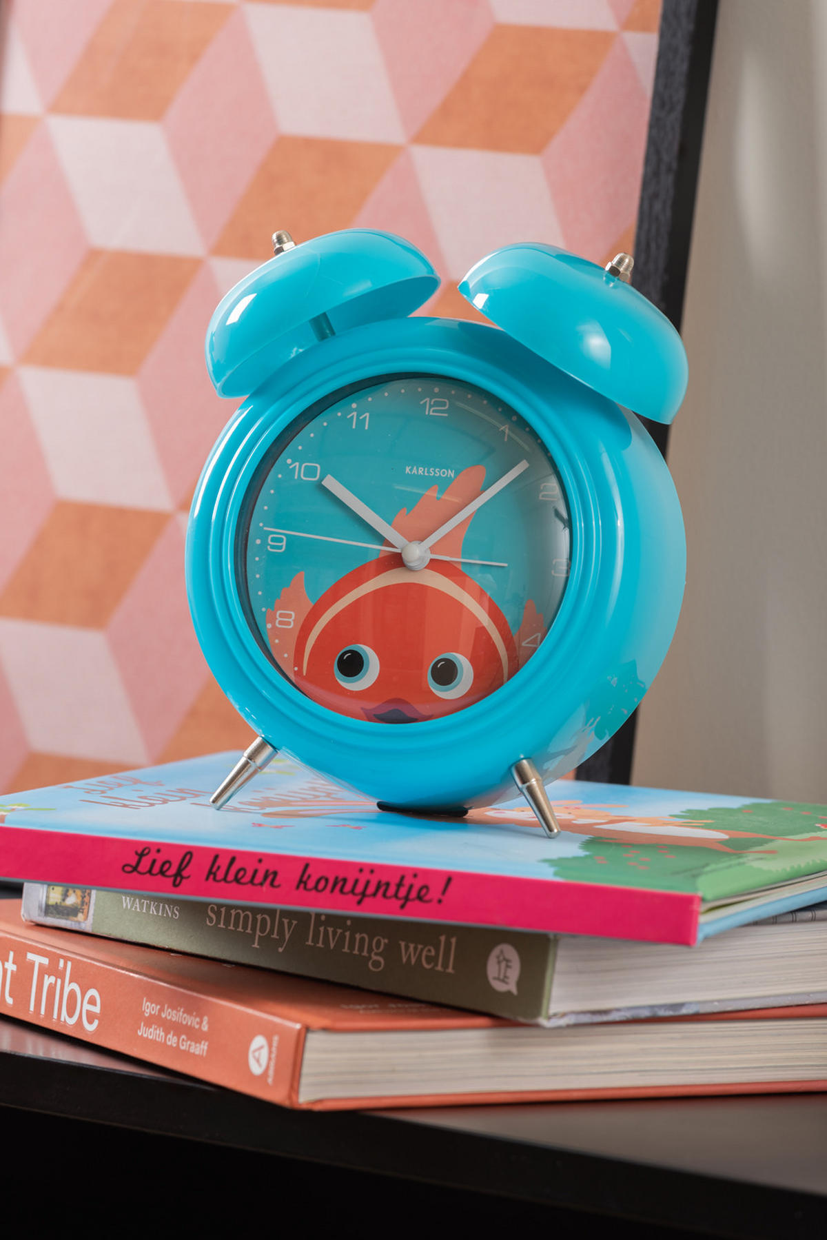 WECKER Peekaboo Goldfish 15.2/15.2/18.2 cm - Türkis, Kunststoff (15.2/18.2/15.2cm) - Karlsson