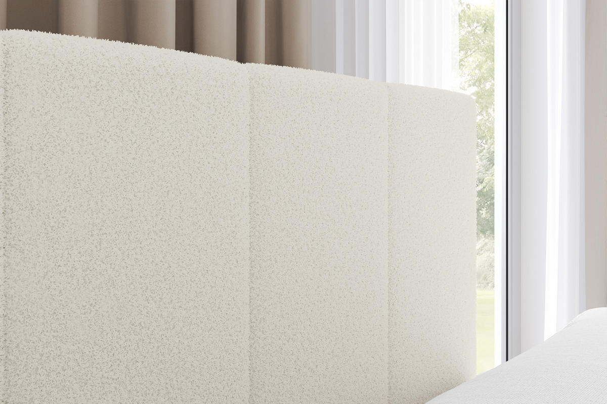 EINZELBETT Jugendbett mit Bettkasten Links, ohne Matratze - LOVY 90x200 Beige - Hellbraun, Holzwerkstoff/Textil (90/200cm) - ALTDECOR