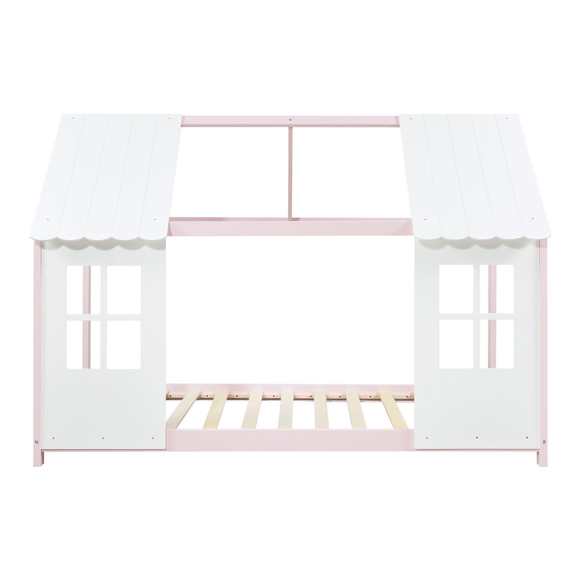 HAUSBETT Tostedt - Hellrosa/Weiß, Holz (90/200cm) - [en.casa]