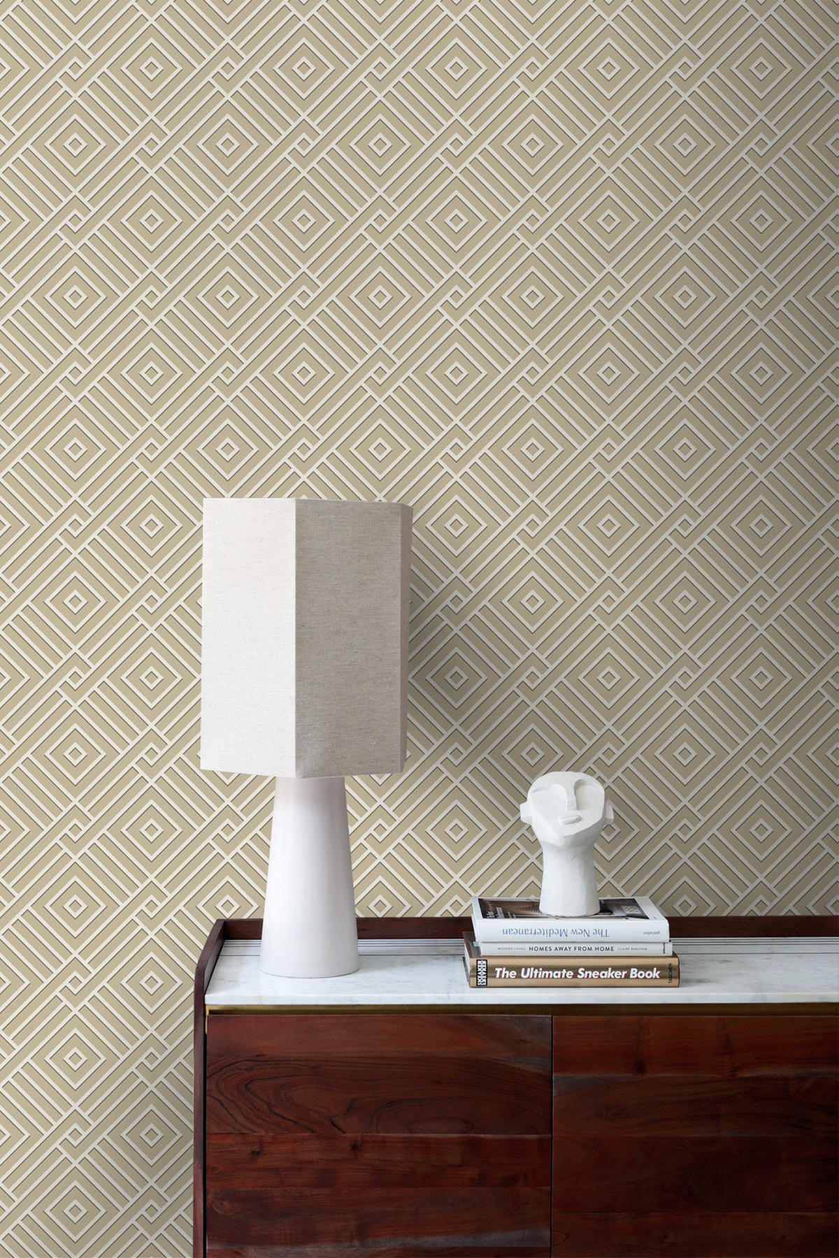 TAPETE 3D grafisches Motiv 50 x 900 cm - Beige, Papier (50/900cm) - Origin Wallcoverings