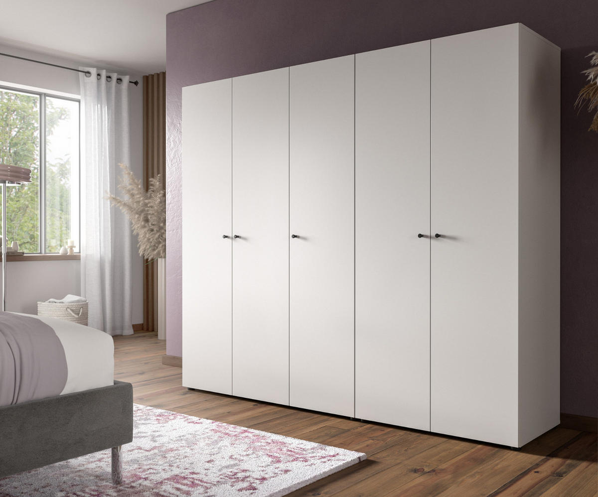 KLEIDERSCHRANK weiß 3-türig 120 cm, Drehtürenschrank mit zusätzlichen Einlegeböden - Schwarz/Weiß, Holzwerkstoff/Kunststoff (120/176/51cm) - Inn.Furn