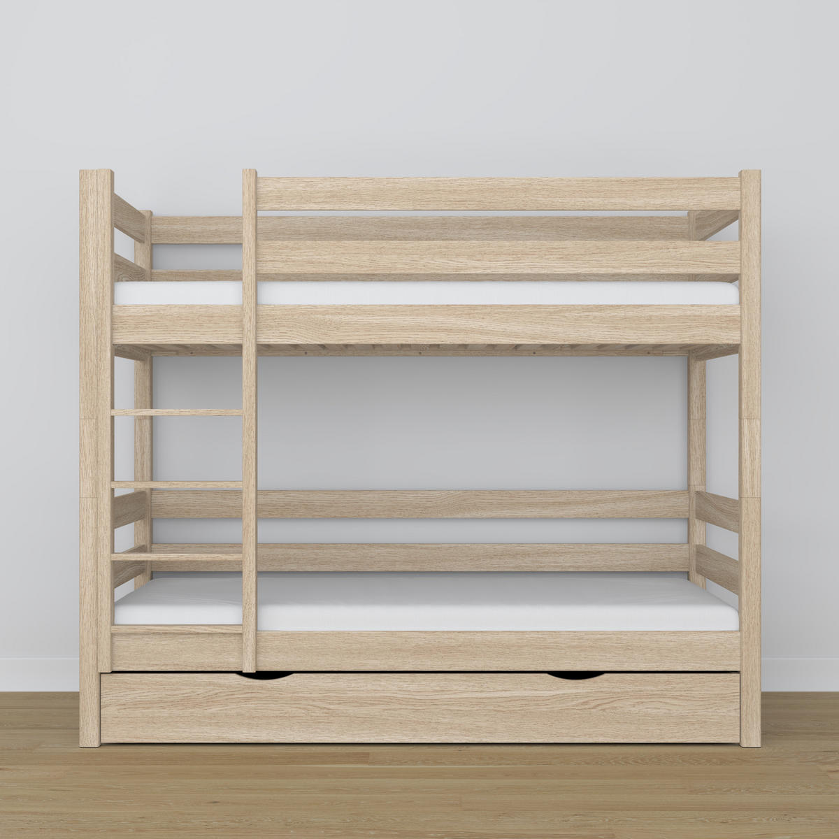 ETAGENBETT N01 mit Schublade Sonoma Eiche 90/190 - Sonoma Eiche, Naturmaterialien/Holz (90/190cm) - N-Wood