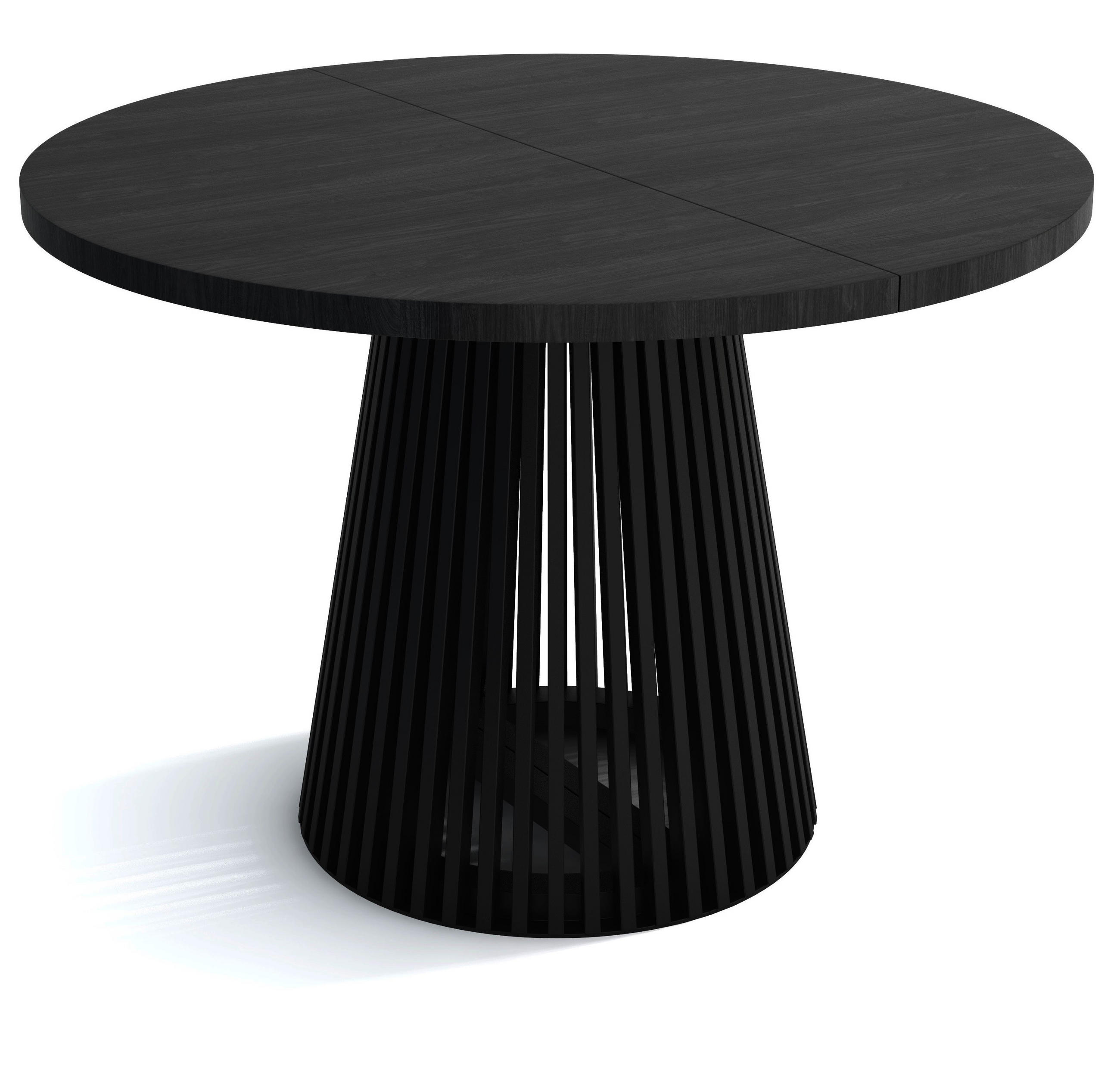 TISCH Schwarz DUSTO Ausziehbar Mit Lamellen 100/200 cm - Schwarz, Holzwerkstoff (100/100/77cm) - Sepro Meble