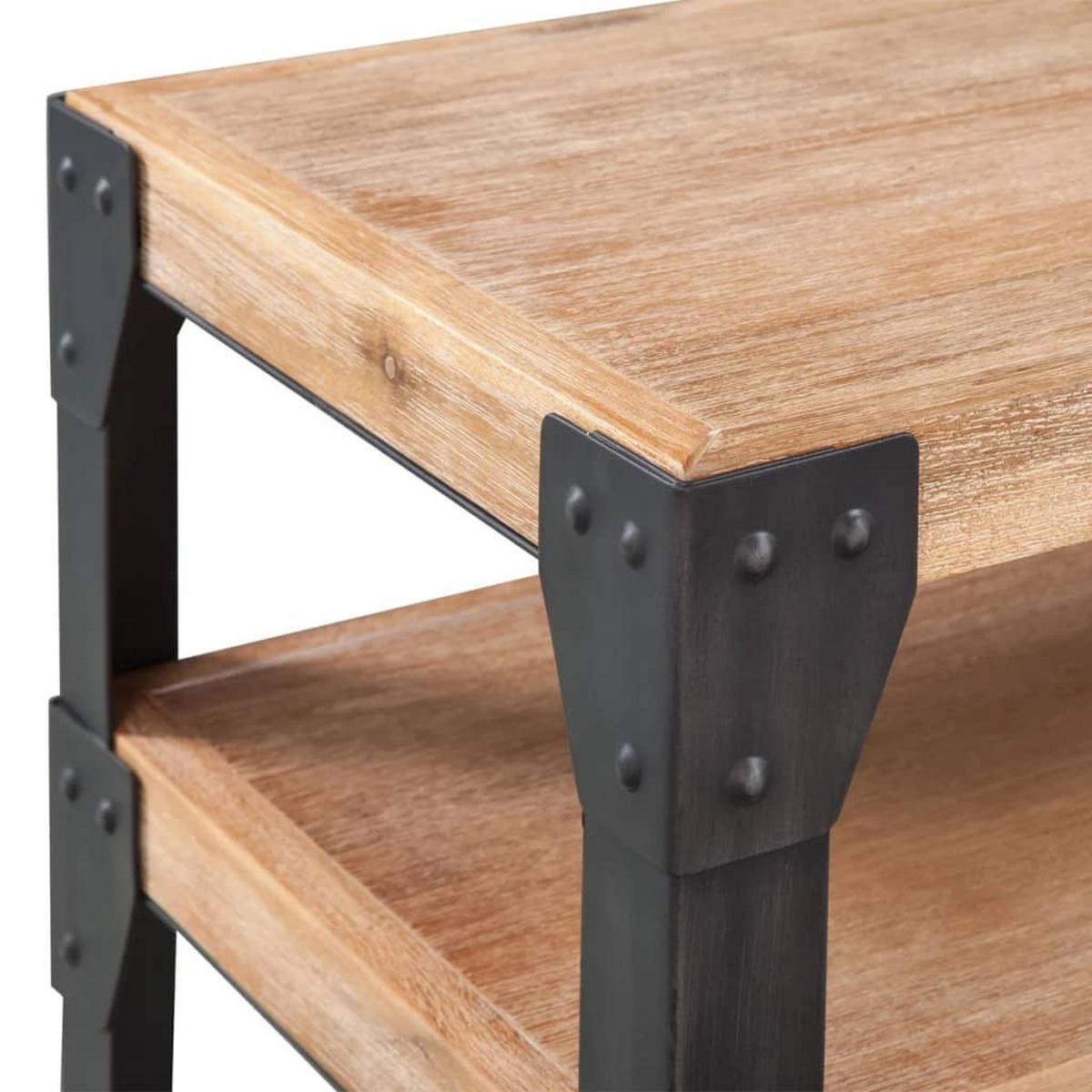 KONSOLENTISCH Akazienholz Massiv 120/40/85 Cm - Schwarz/Braun, Holz/Metall (120/40/85cm) - vidaXL