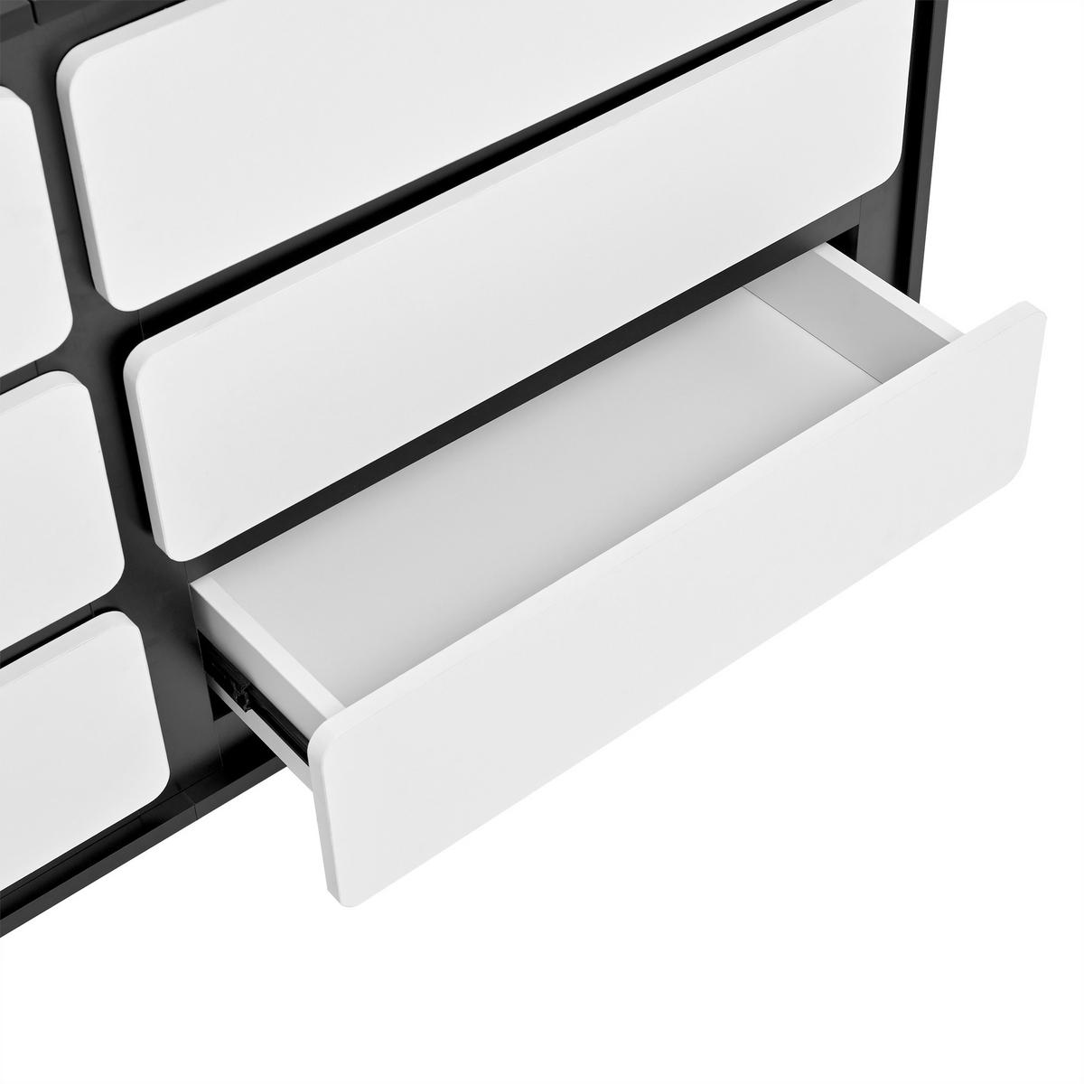 SIDEBOARD 140x38x74 cm 6 Schubladen - Weiß, Holzwerkstoff (140/74.5/38cm) - LEBENLANG