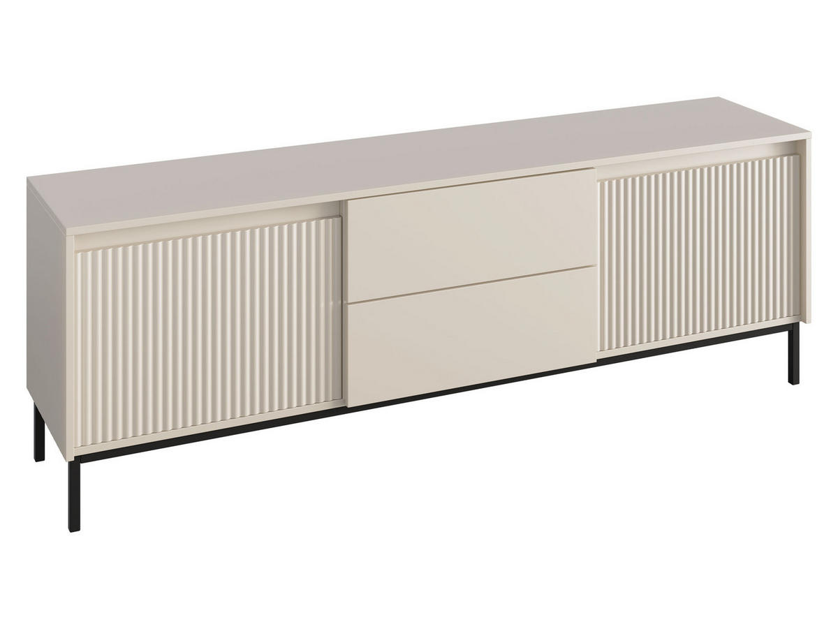 TV-ELEMENT Ozmi 2K2SZ - Kaschmir/Schwarz, Holzwerkstoff/Metall (174/60/40cm) - MIRJAN24