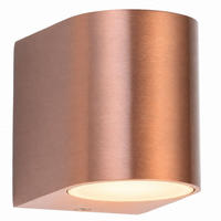 WANDLEUCHTE Down, Kupfer, Aluminium, außen - Kupferfarben, Metall (6.5/8/9.4cm)