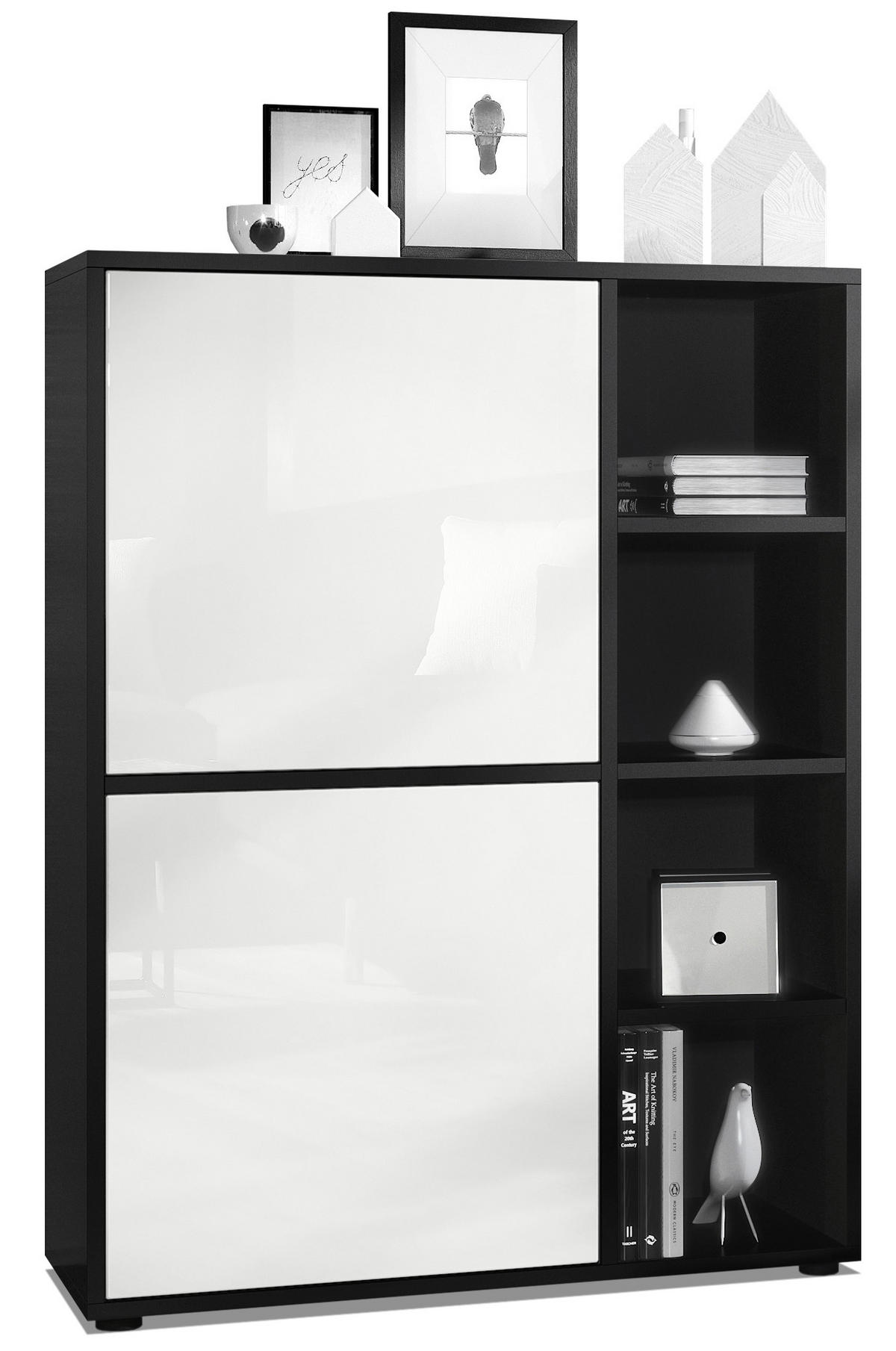 HIGHBOARD Cuba Türen in Weiß Hochglanz - Weiß Hochglanz, Holzwerkstoff (79/105.5/35.5cm) - Vladon