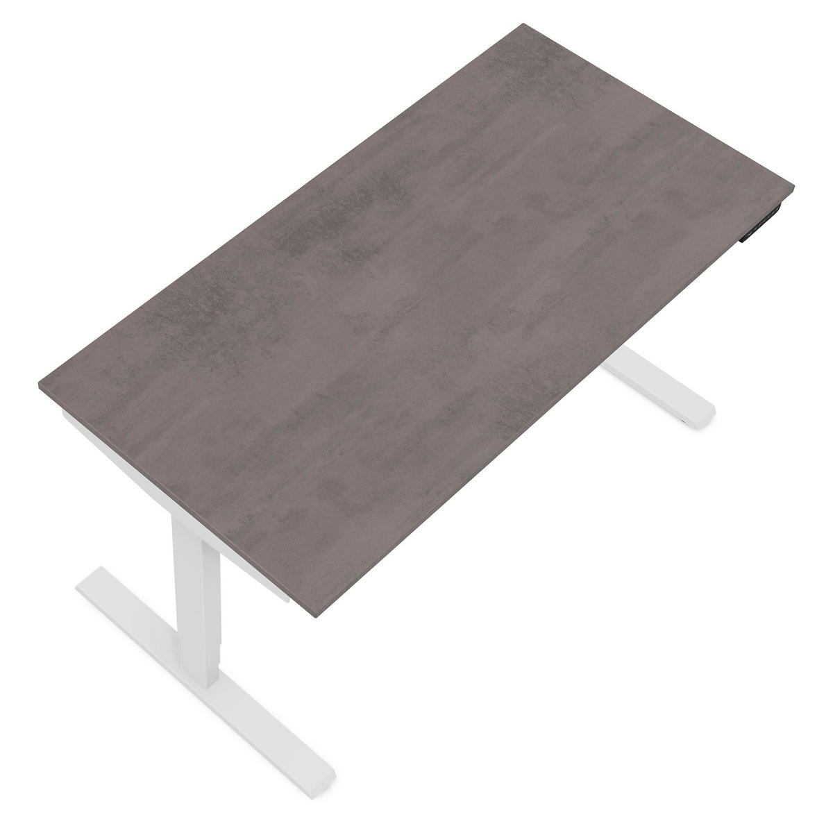 SCHREIBTISCH Elektrisch höhenverstellbarer Schreibtisch Y-Line Sichtbeton Anthrazit Signalweiß 120/70/62-127cm - Schieferfarben/Weiß, Holzwerkstoff/Metall (70/120/127cm) - ASSMANN