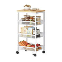 NISCHENWAGEN - Weiß, Holzwerkstoff/Metall (22/77/45cm) - Relaxdays