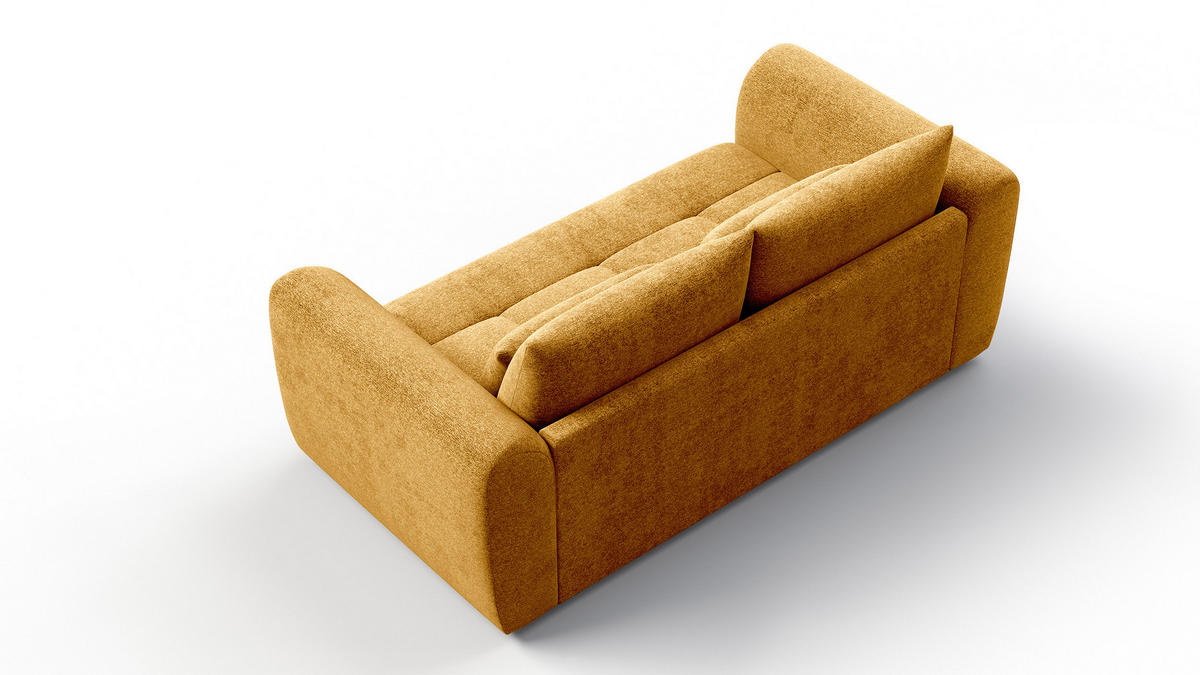 SOFA SORENO 3-Sitzer, gelb - Gelb/Schwarz, Holz/Textil (214/94/114cm) - Courtois Laville