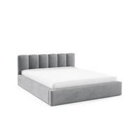 POLSTERBETT BERGO, 180x200 cm, Doppelbett mit Bettkasten, Velourstoff, Frabe: Grau - Grau, Holz/Textil (180/200cm)