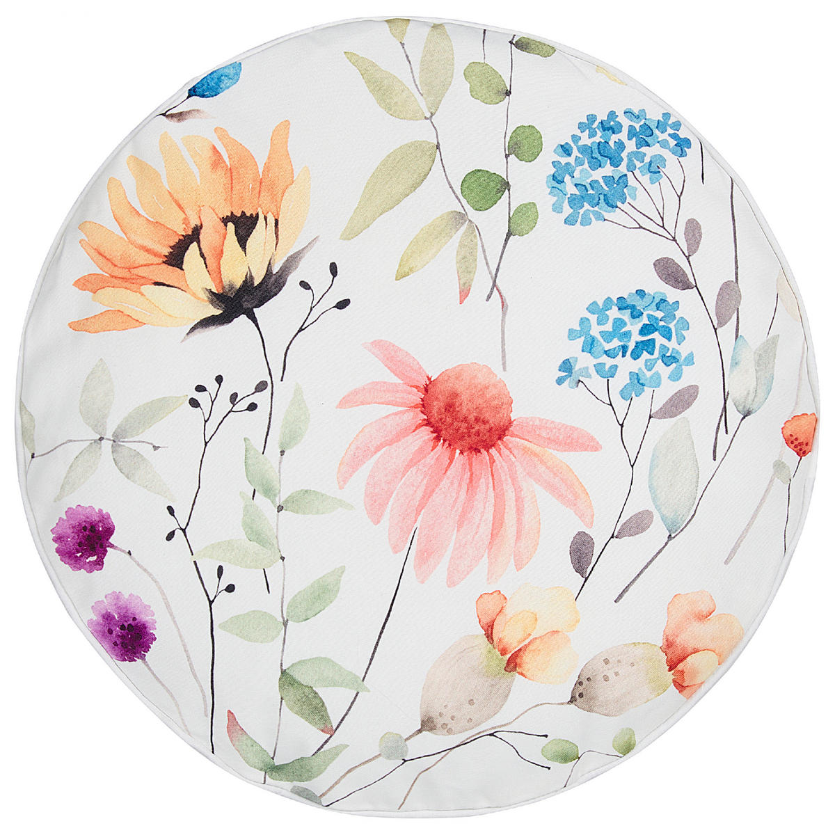 OUTDOOR-KISSEN 2er-Set Blumenmuster mehrfarbig 40 cm Monesi - Multicolor, Textil (40/40cm) - Beliani