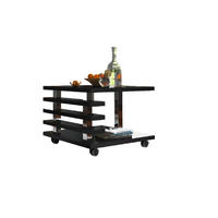 COUCHTISCH quadratisch Schwarz Hochglanz Rollen - Schwarz Hochglanz, Holzwerkstoff (60/60/45cm) - designimpex
