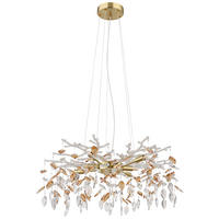 HÄNGELEUCHTE Glas Kristalle amber/goldfarben Ø61x120 cm - Goldfarben, Glas/Metall (61/61/120cm) - Globo Lighting