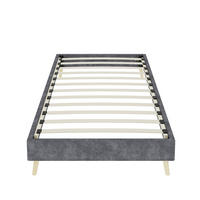 POLSTERBETT 90/200 cm DE-35496 mit Samtbezug Grau - Grau, Metall (90/200cm) - ComfortXL