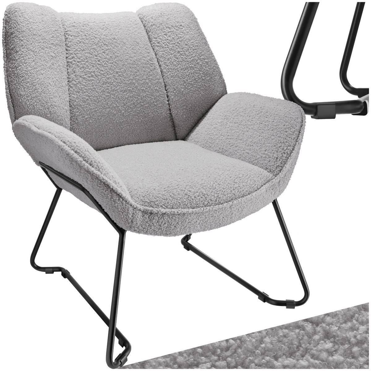 SESSEL Kjeld,73 x 72 x 81 cm,hellgrau - Hellgrau, Kunststoff (73/81/72cm) - tectake