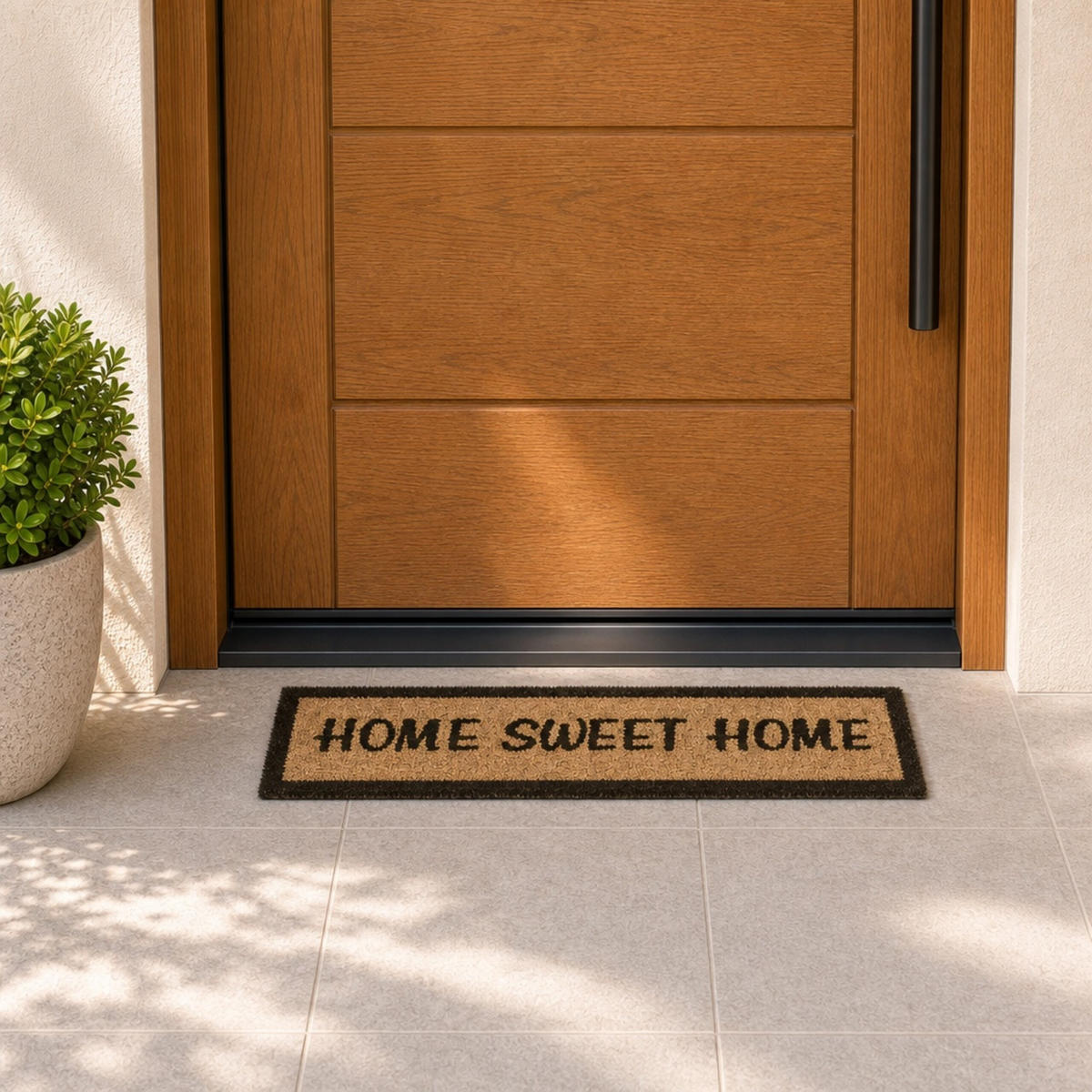 ROHOŽKA Přírodní kokos nápis Home Sweet Home 75x25 cm - světle hnědá, textil/plast (75/25cm) - Relaxdays