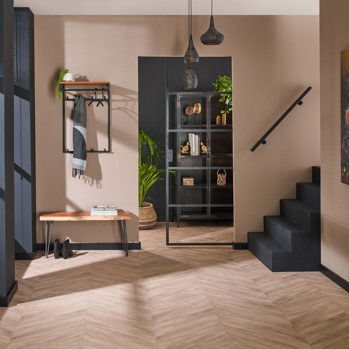 WANDGARDEROBE Custom Braun 33/55/80 cm - Braun, Holz (55/80/33cm) - Hoyz Collection