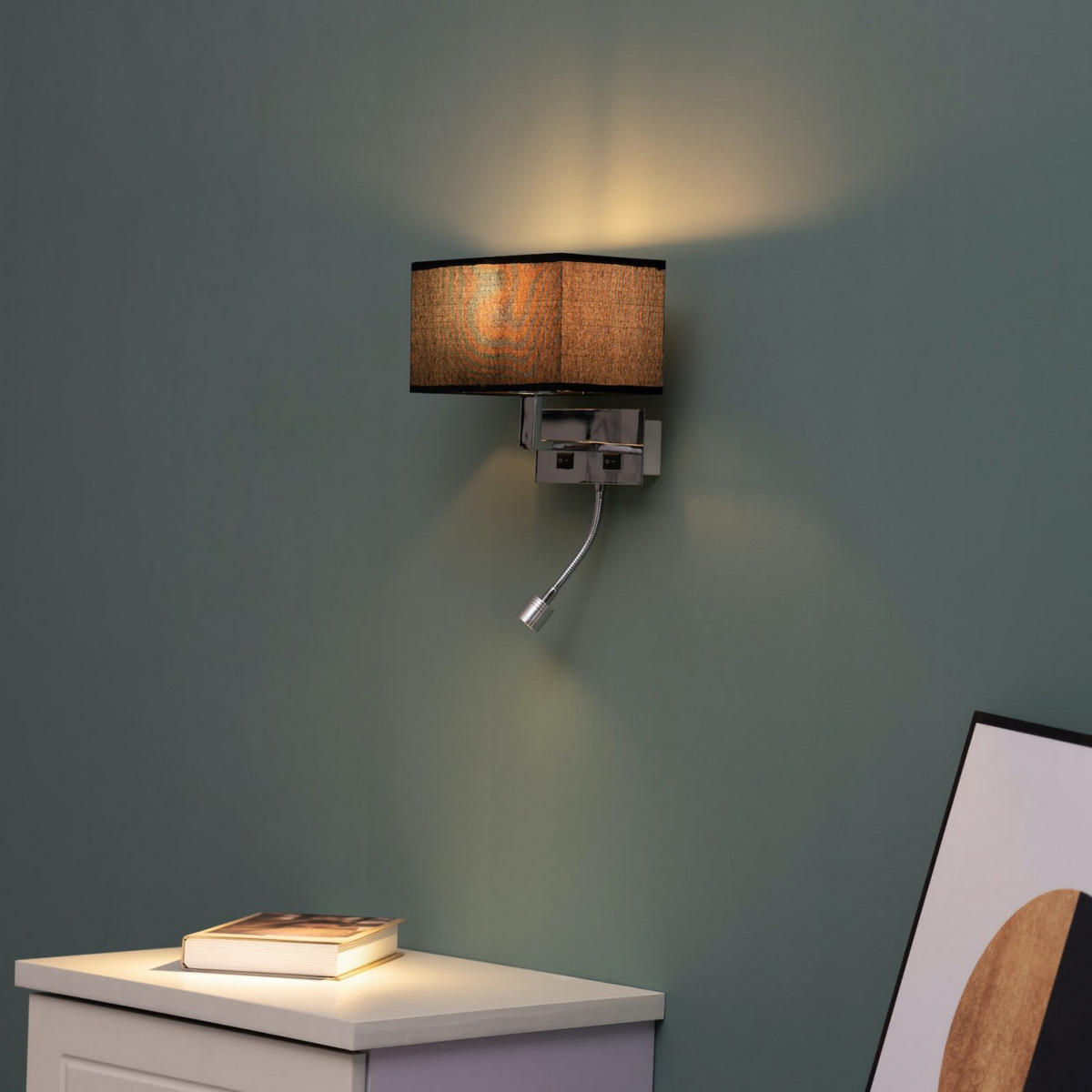 WANDLEUCHTE Adonis, Schwarz, 22cm - Schwarz, Metall (16/20/22cm) - KOSILUM