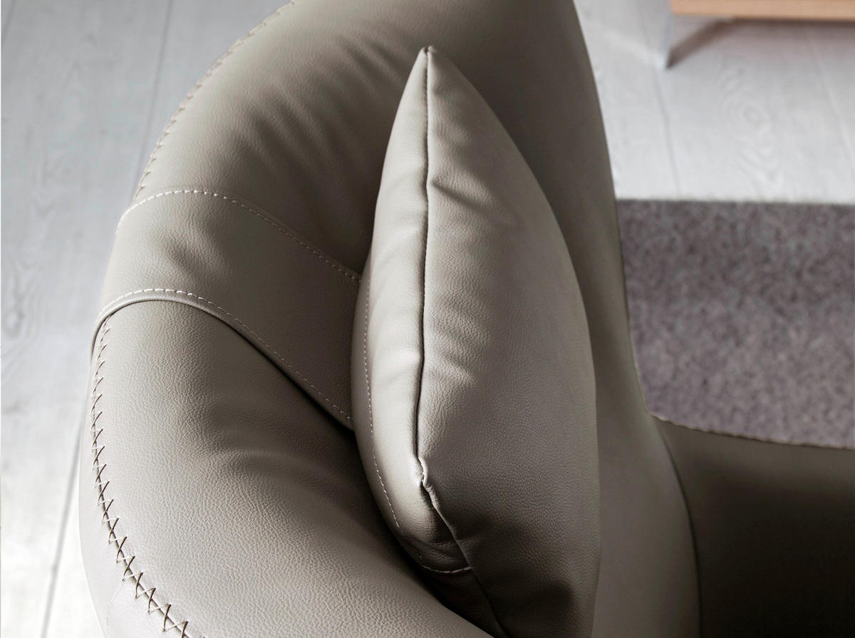 NERZFARBENER Öko-Leder-Drehsessel 76/90/100 cm - Grau, Textil (76/100/90cm) - ANGEL CERDA