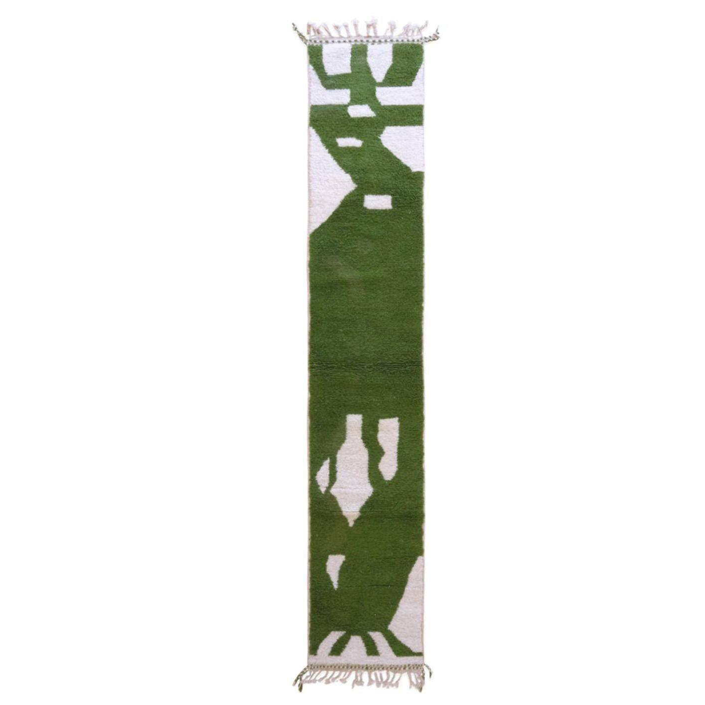 BERBERTEPPICH grafisch handgeknüpft aus Wolle 200x 300 cm - Grün, Naturmaterialien (200/300cm) - AFK Living
