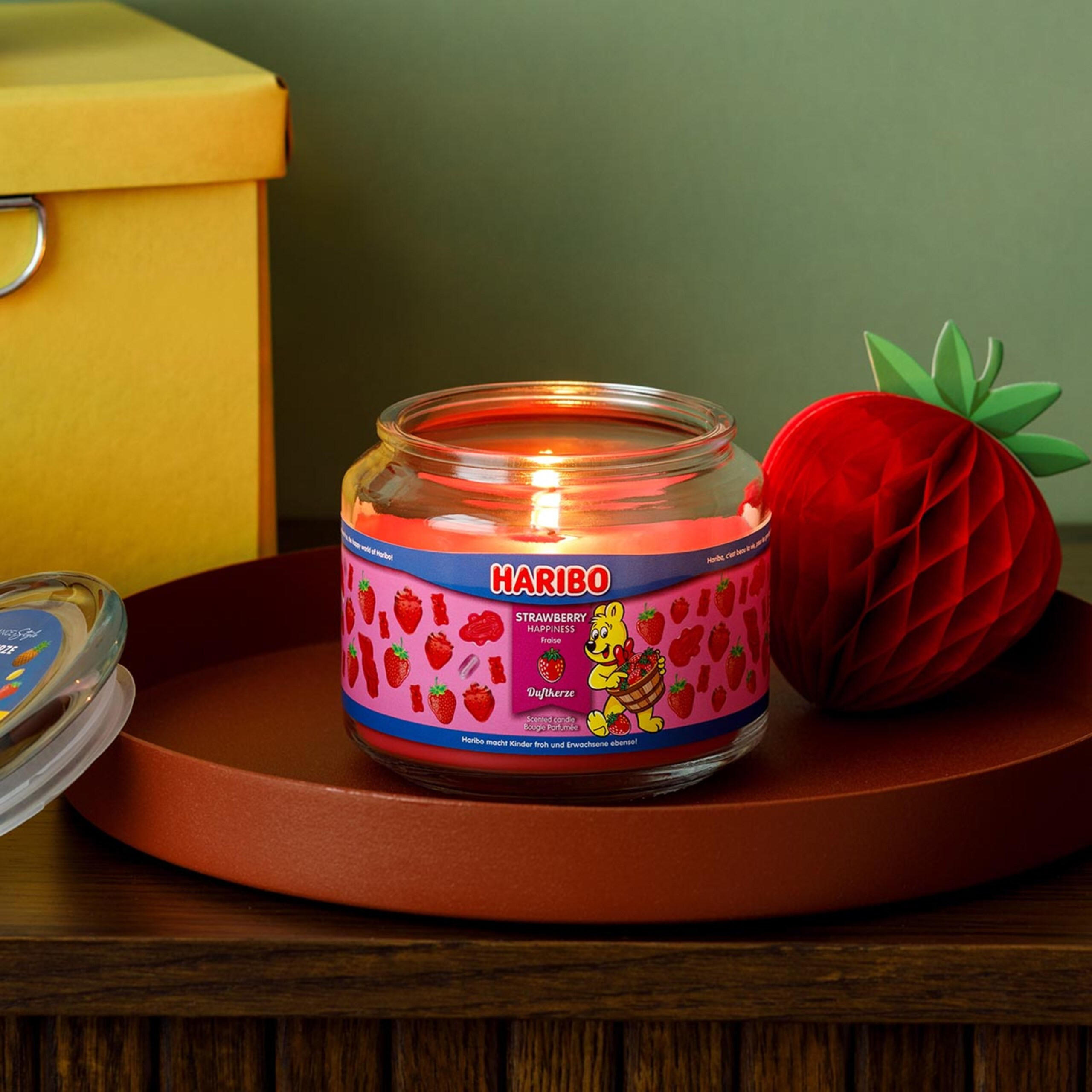 HARIBO™ Duftkerze - Rot, Naturmaterialien/Glas (9.5cm)