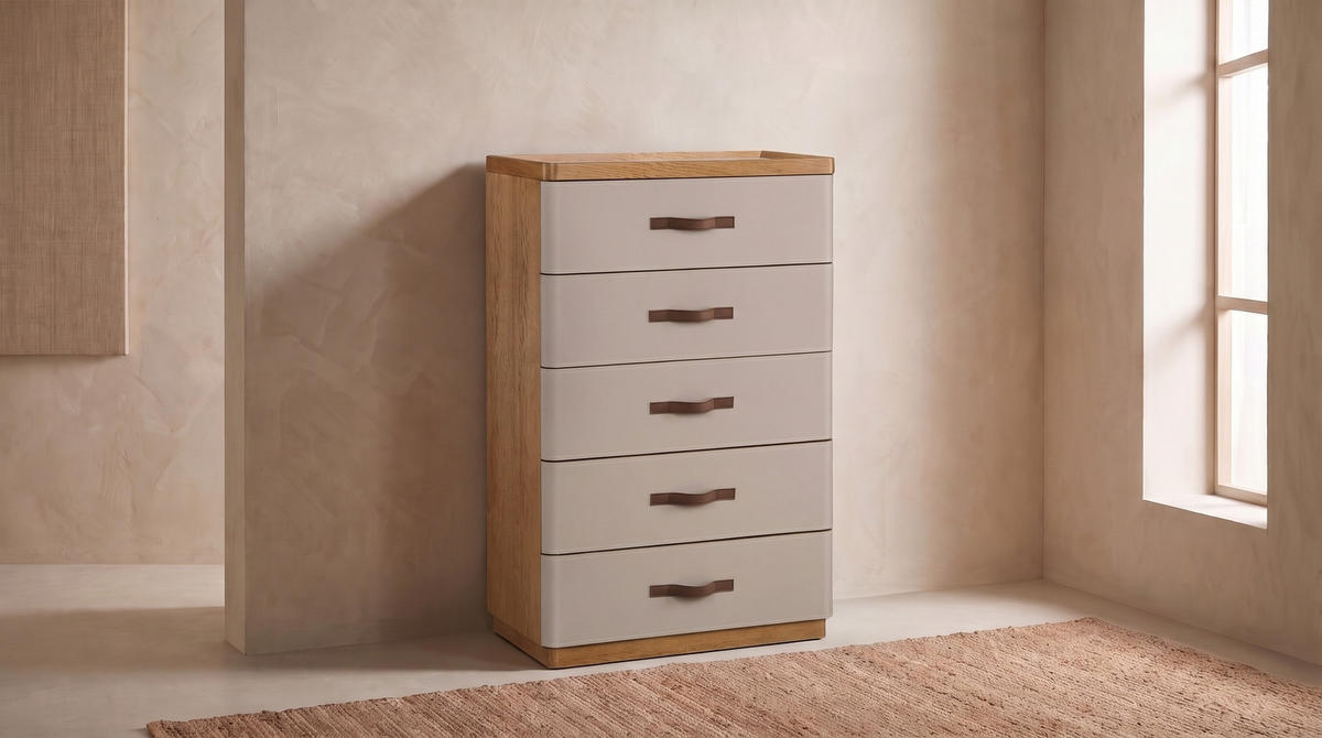 HIGHBOARD FLORIANA Weiß Eiche - Eichefarben/Weiß, Eichenholz/Holz (200/200cm) - KAWOLA