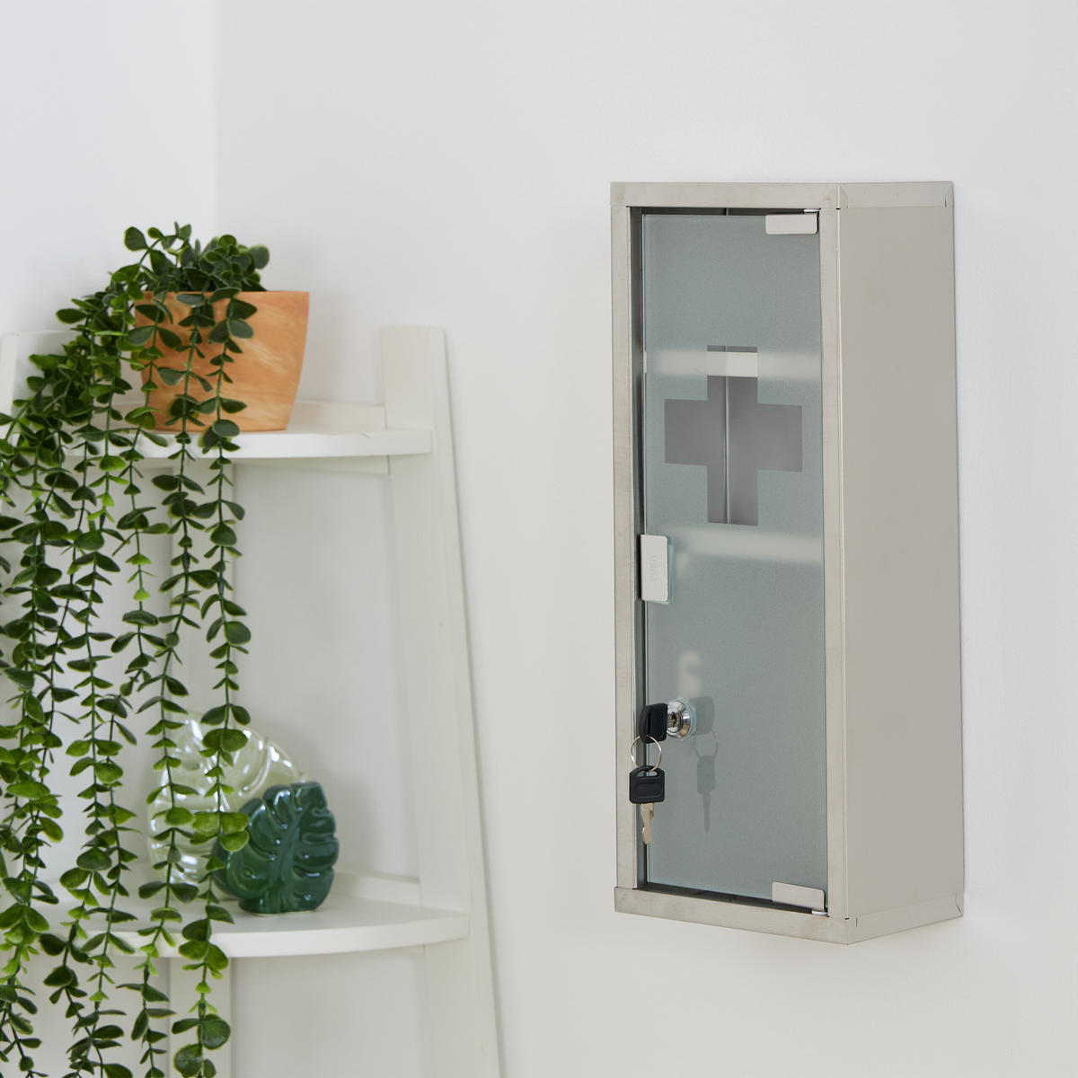 MEDIZINSCHRANK - Multicolor, Glas/Metall (18/45/12cm) - Relaxdays