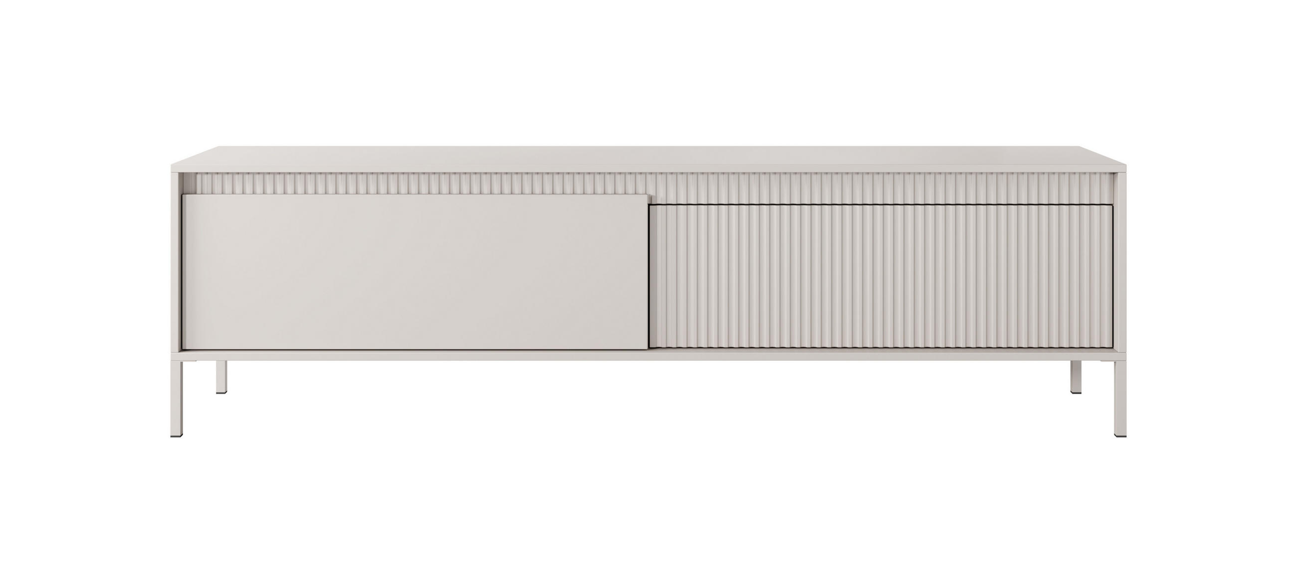TV-LOWBOARD Ferrato E 187 cm Beige - mit 2 Türen i Riffel-Optik - Beige, Holz/Holzwerkstoff (187/53/39cm) - Ravio