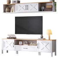 TV-LOWBOARD 180x40x50 cm Weiß 4 Schränke 1 Schublade Set - Weiß, Holzwerkstoff (30/27/180cm) - FLIEKS