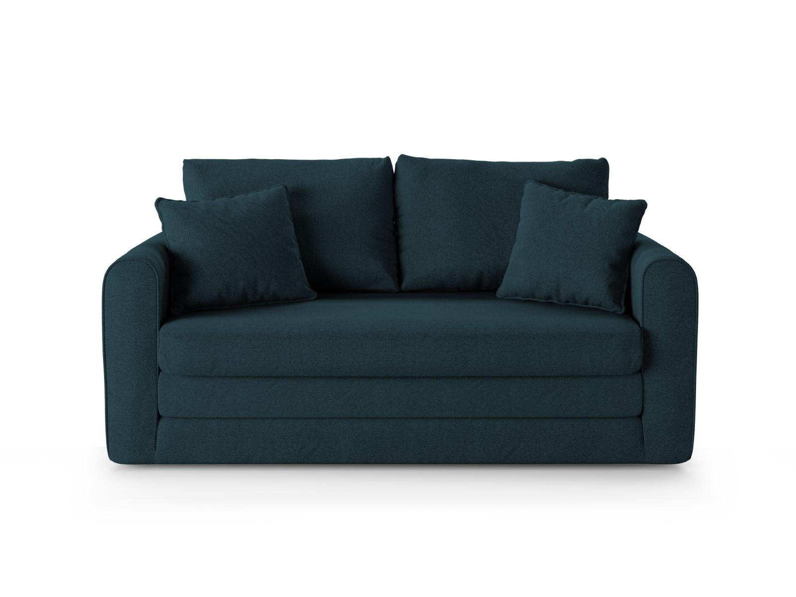 AUSKLAPPBARES-SOFA Lido aus strukturiertem Stoff petrol 2 Sitzplätze - Petrol, Textil (69/80/158cm) - Micadoni