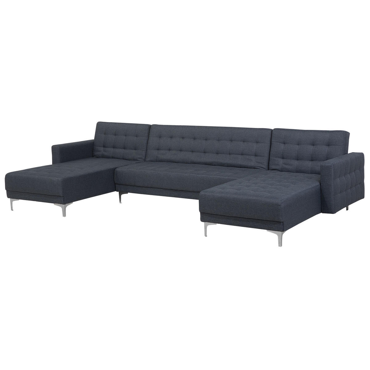 SCHLAFSOFA U-förmig Polsterbezug DunkelgrauAberdeen - Dunkelgrau, Textil (348/83/168cm) - Beliani