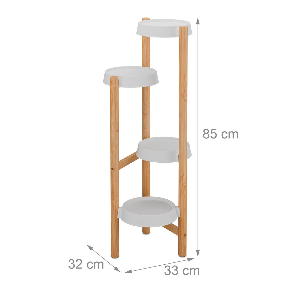 PFLANZENSTÄNDER - Multicolor, Holz/Kunststoff (33/32/85cm) - Relaxdays