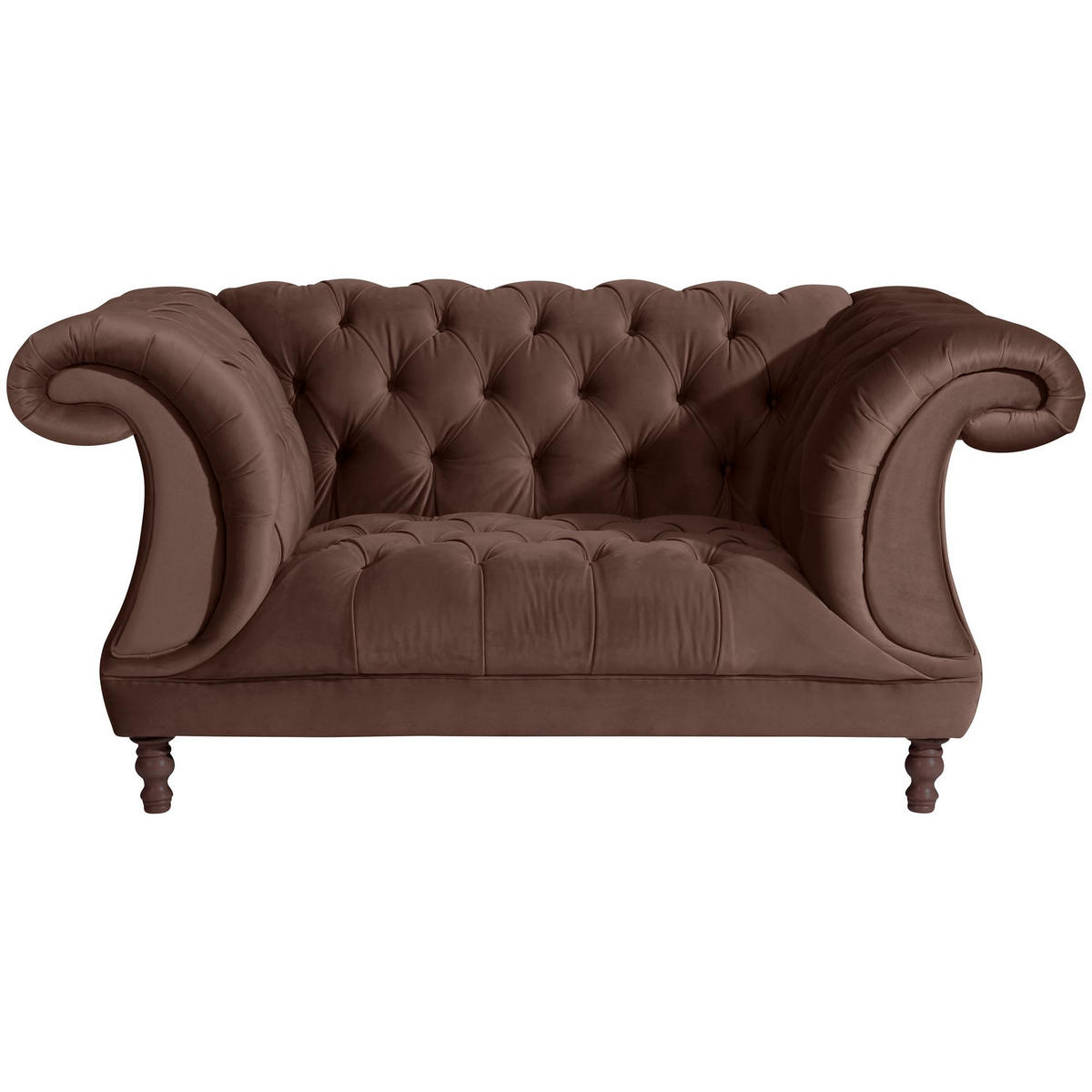 CHESTERFIELD Sessel Kaylin Samtvelours braun - Braun, Kunststoff (100/80/167cm) - 58aufmkessel