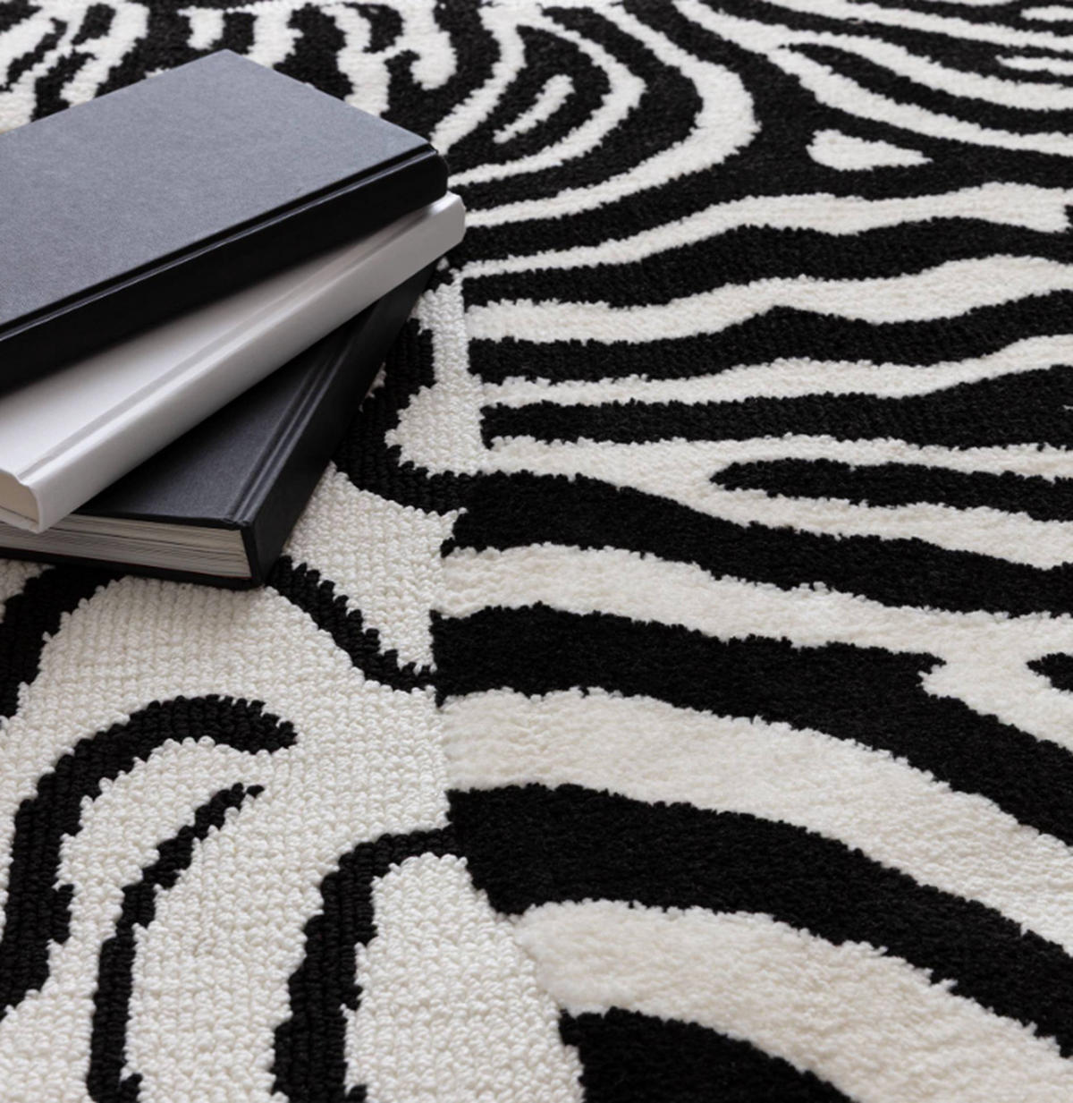 TEPPICH modern Flachgewebe ZEBRINE Schwarz 160 x 230 cm - Schwarz, Textil (160/230cm) - Novatrend