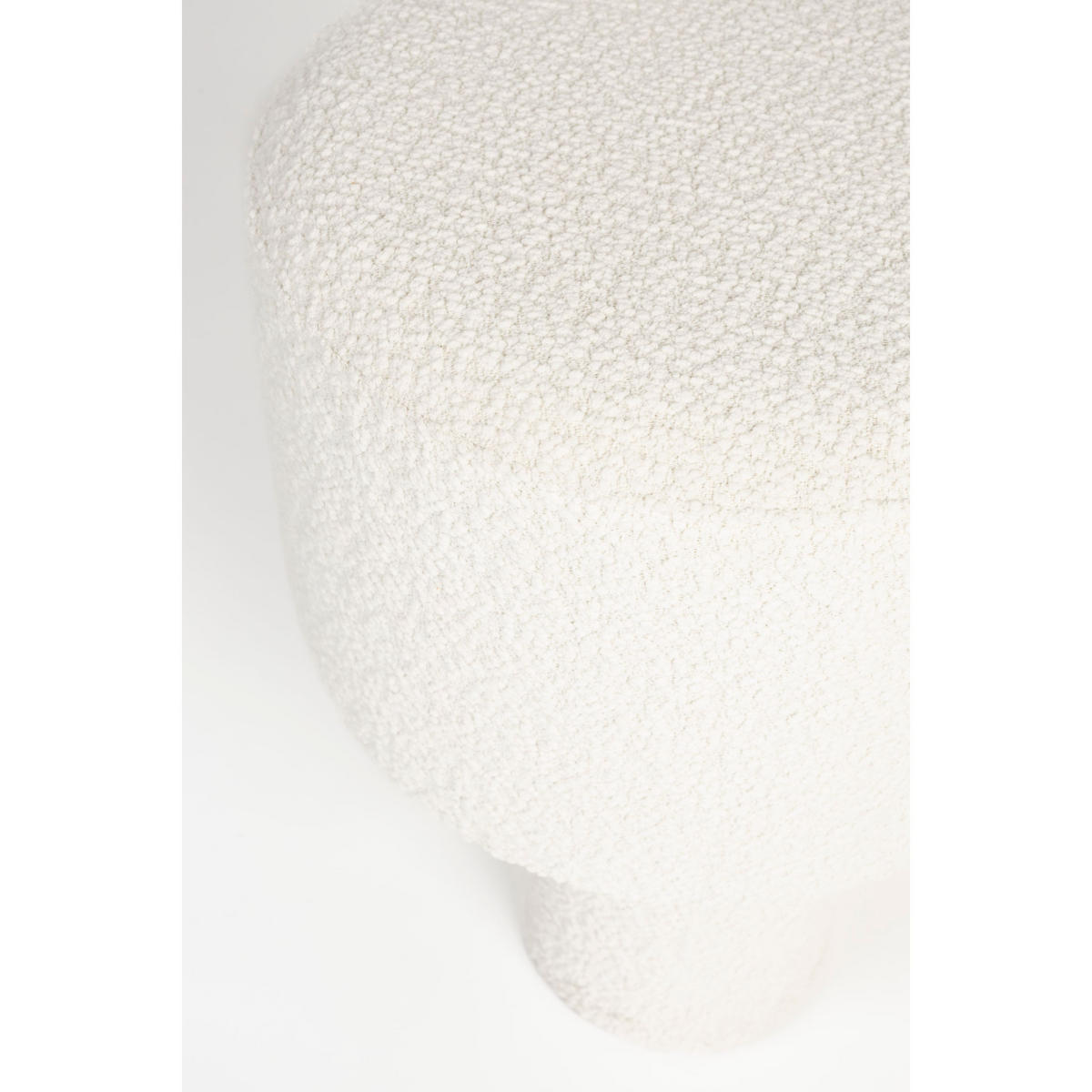 SITZHOCKER Marcos Pouf/ Bouclé Weiß - Weiß, Textil (40/44/40cm) - Drawer