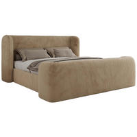 POLSTERBETT EMORA CLASSIC DUO 140/200 - Beige Plüsch - Multipocket-Matratze - Beige, Textil (140/200cm) - MKS