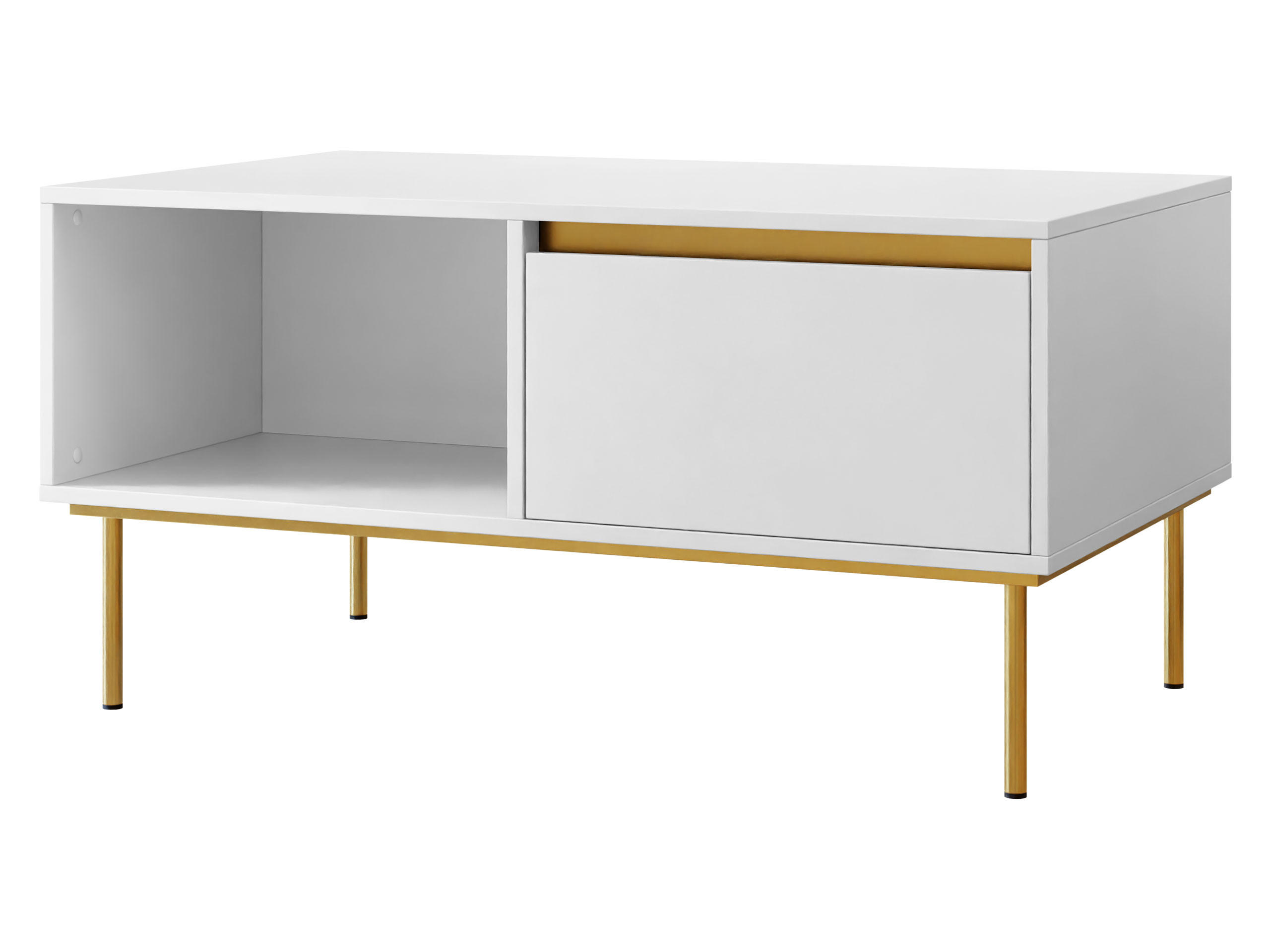 COUCHTISCH Carmesi - Goldfarben/Weiß, Holzwerkstoff/Metall (60/100/50cm) - MIRJAN24