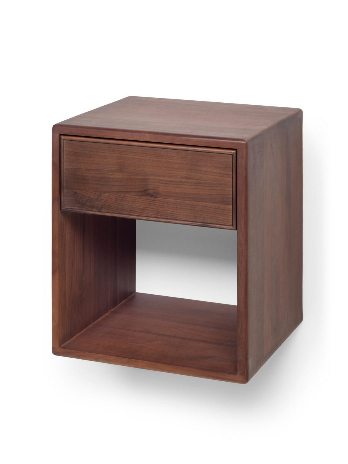 WANDNACHTTISCH Helene aus Nussbaum mit Schublade – Natur - Braun, Holz (40/46/38cm) - WOODEK