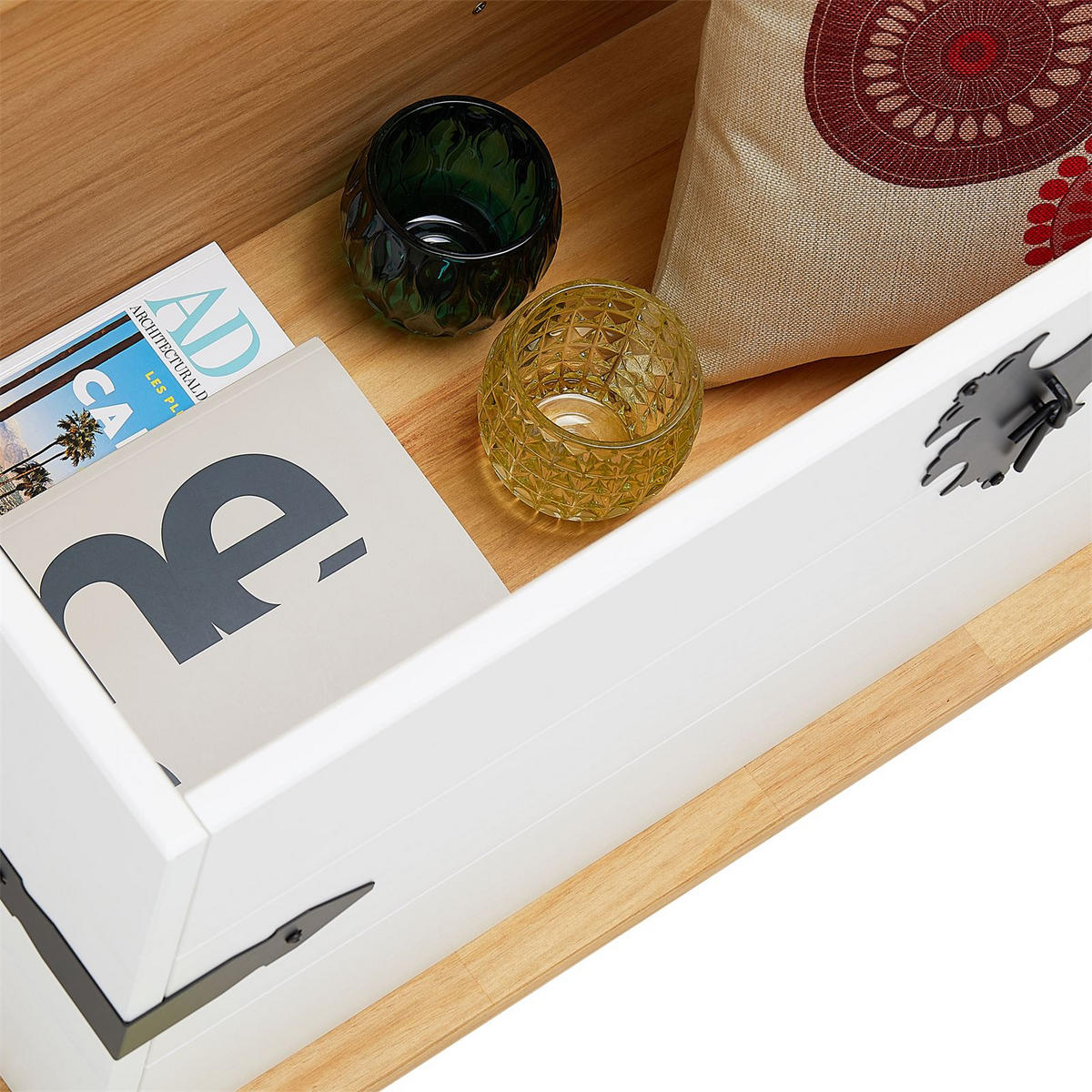 TRUHENTISCH TEQUILA - Weiß/Braun, Holz (72/92/44cm) - IDIMEX