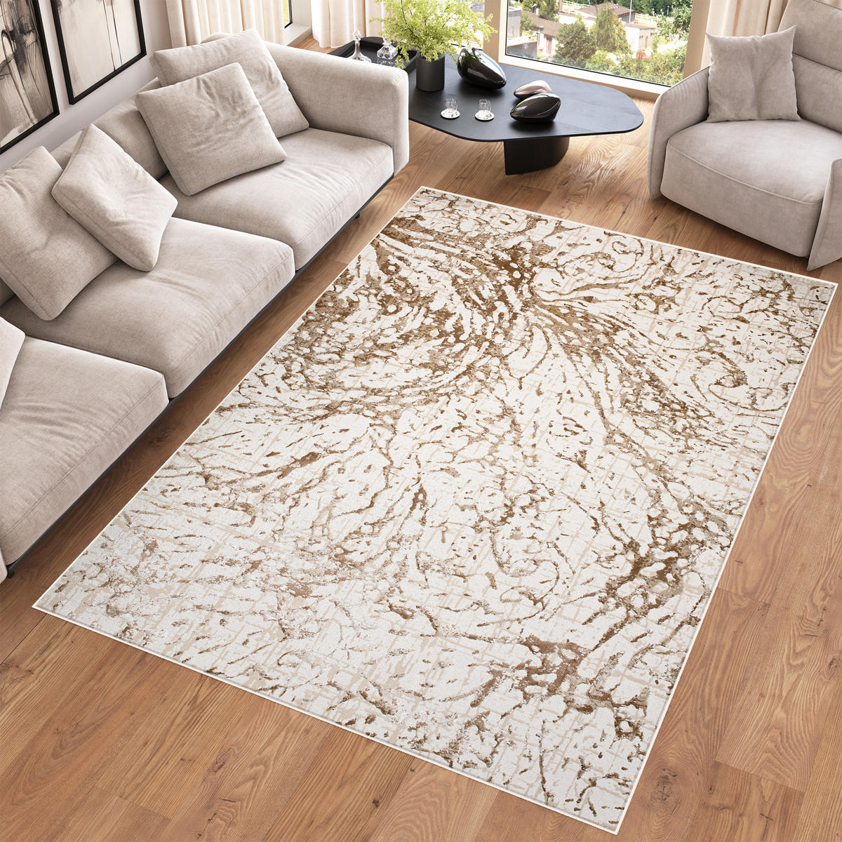 TEPPICH HERA Creme Beige 120/170 cm - Beige/Creme, Textil (120/170cm) - Tapiso