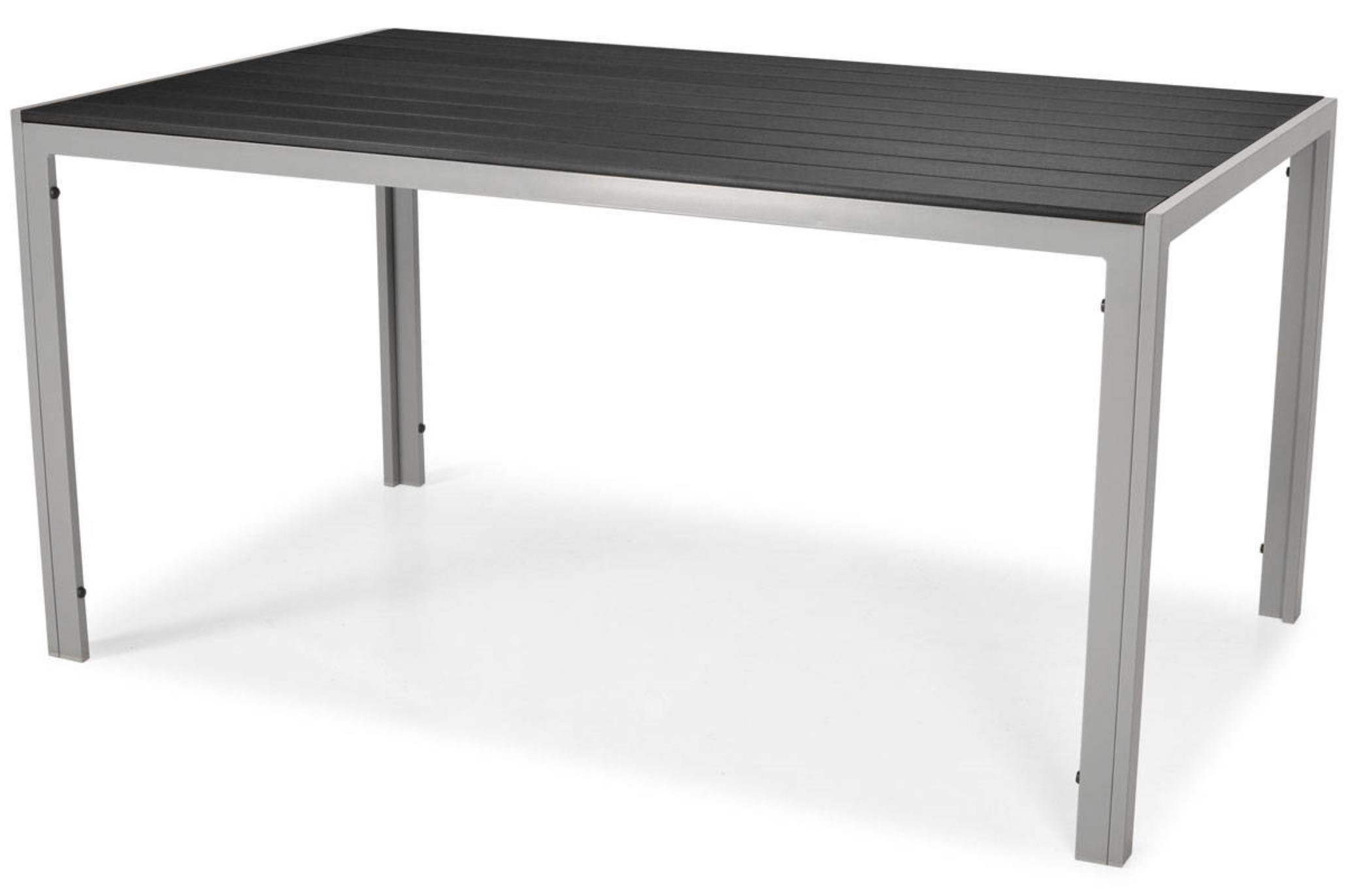 GARTENTISCH Bosano Schwarz, mit Silber Beine - Schwarz, Holzwerkstoff (150/90/74cm) - Bettso