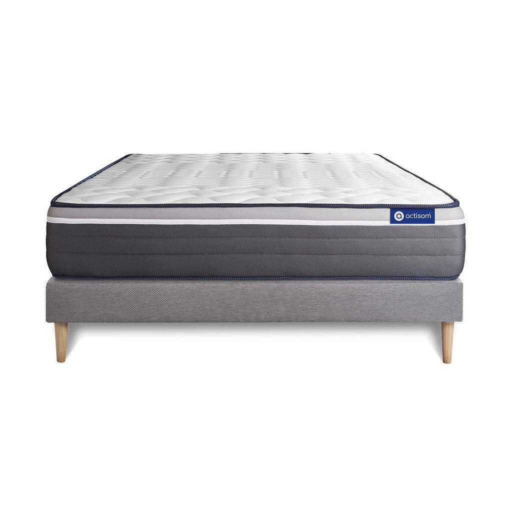 Thumbnail - Actisom Bett, Grau, Holz, H4, Höhe ca. 26 cm, 150x200 cm, Oeko-Tex® Standard 100, Schlafzimmer, Betten